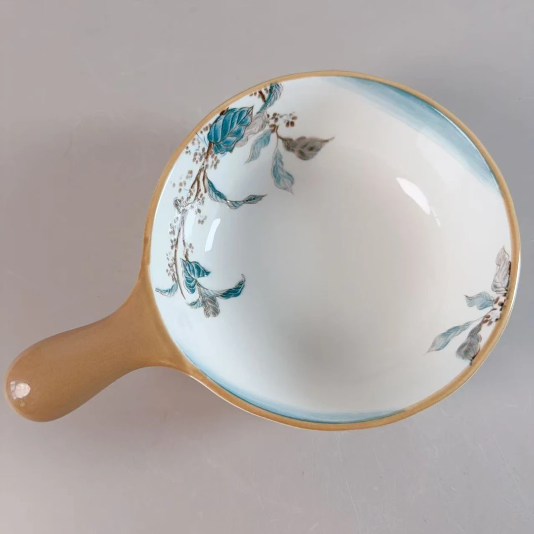 1160金秋之桂系列高温釉下彩6英寸竹节手柄碗单只装长15高5.5