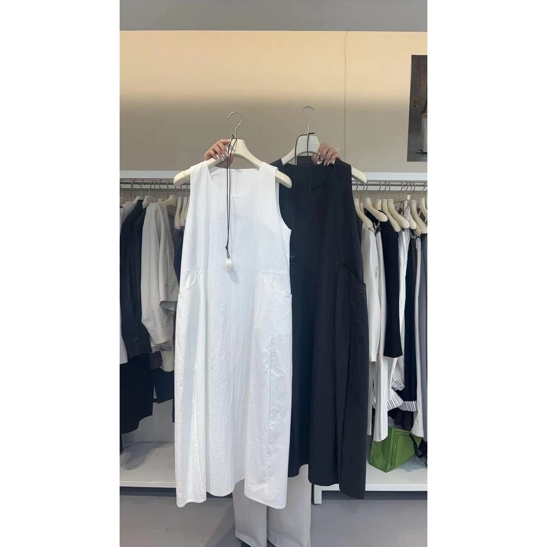 66057#都去冲这件！极简风圆领高级无袖精致显瘦连衣裙