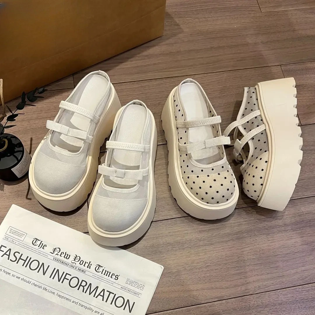 厚底包头拖鞋女2025春夏季新款时尚百搭增高小众设计感外穿拖鞋女