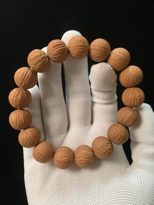 沐沐文玩—猴头核桃手串【凤羽】原皮原色尺寸15～16mm+