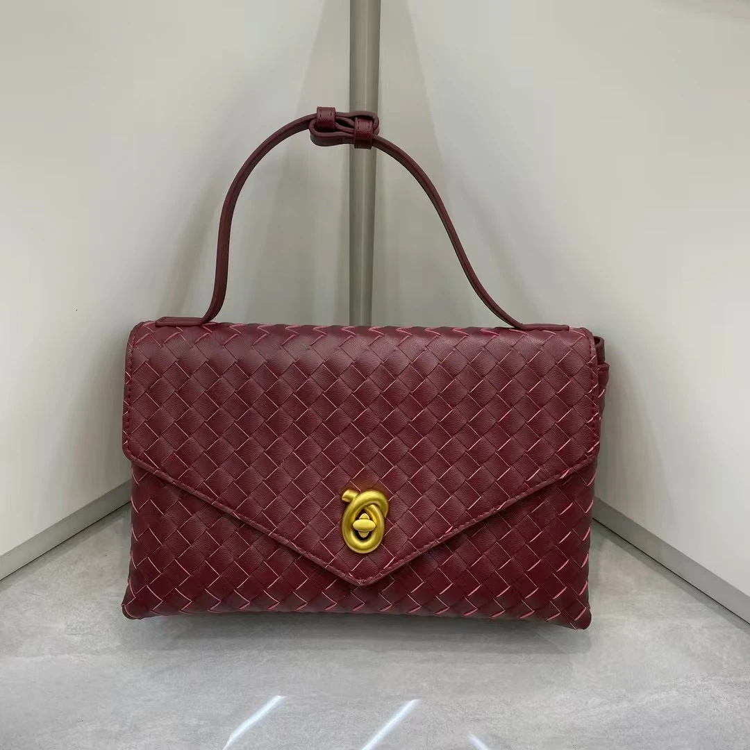 【Rain.Cun】  春夏新款女士轻奢时尚腋下女包 J-6441-酒红