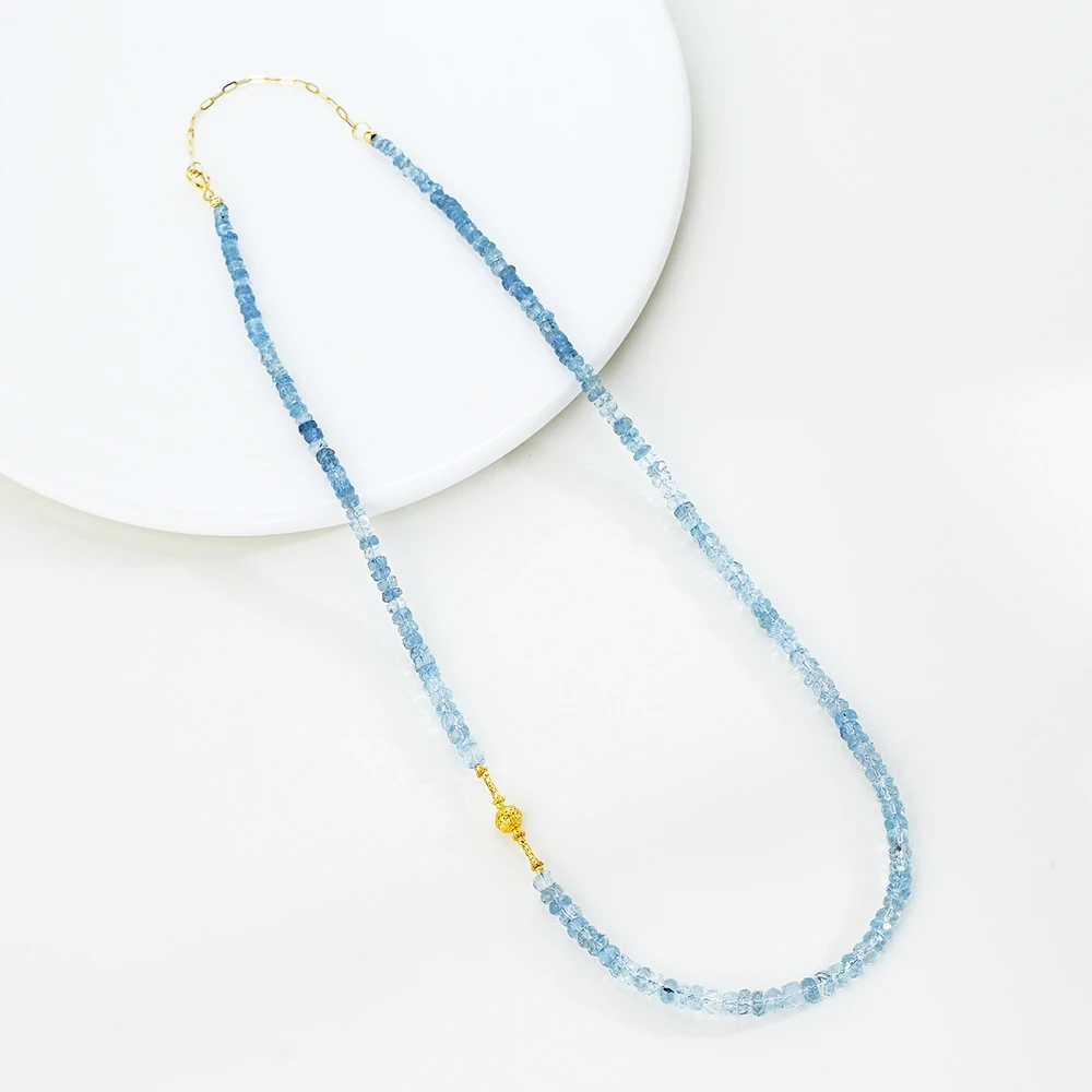 孤品18K海蓝宝项链（40+5）44166