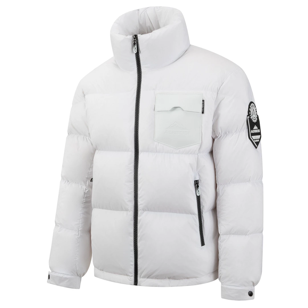 冬季保暖厚款白鸭绒时尚都市工装风短款修身羽绒服GY383005A