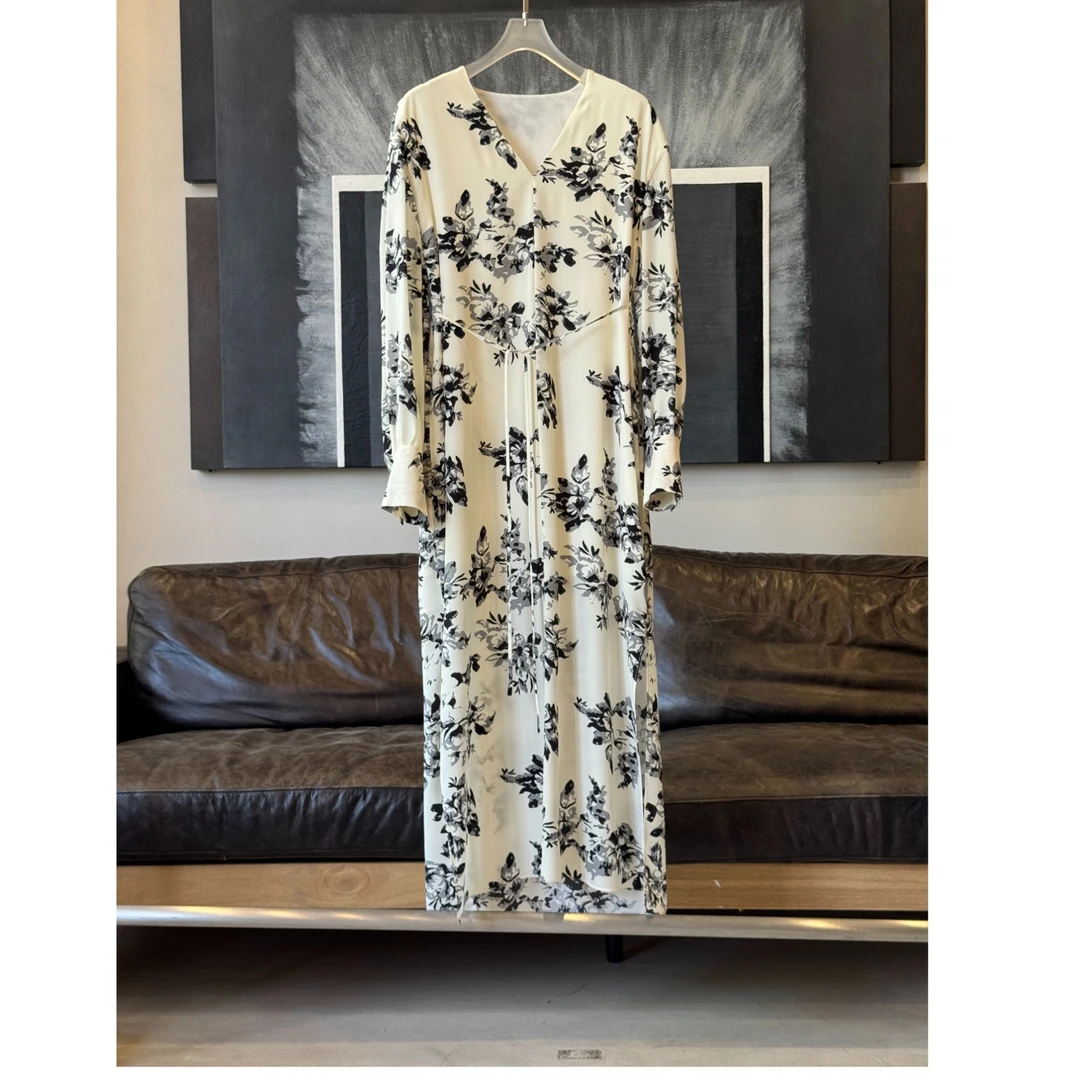 【新款预售 不满首单劝退 介意勿拍】桑蚕丝印花连衣裙---HXR0108