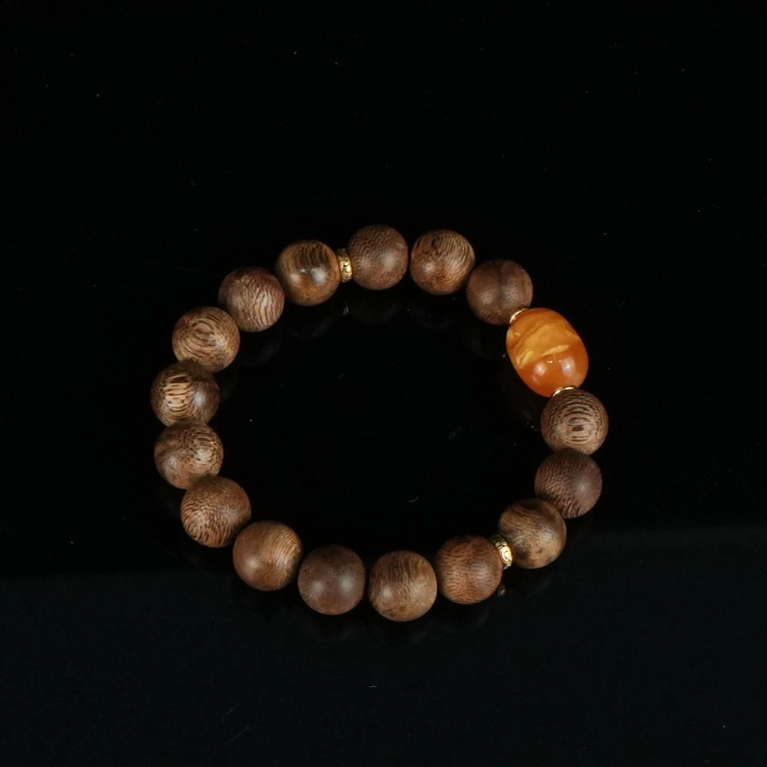 A4361文莱沉香粗纹9分沉手串  1.14cm 12.45g