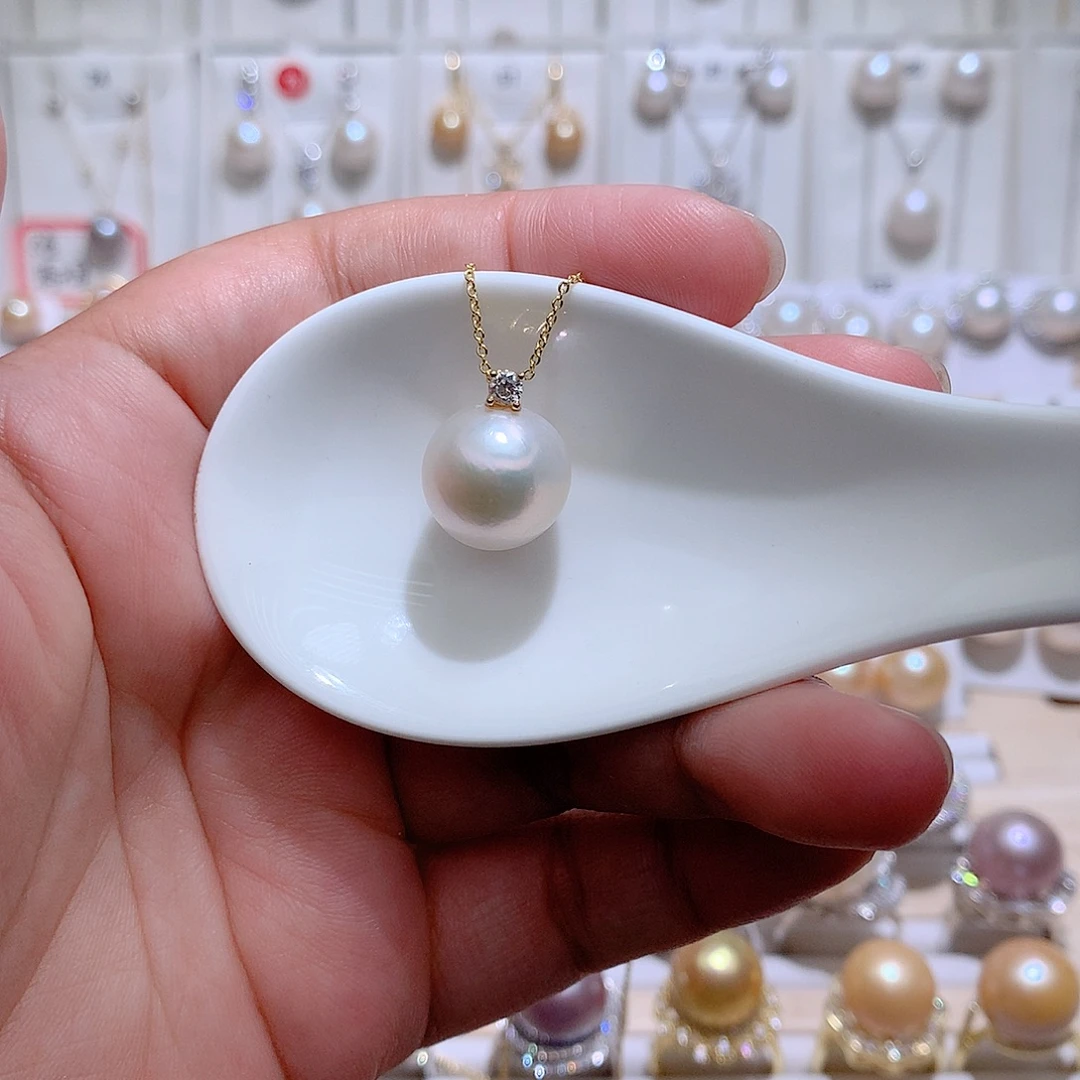 吊坠(赠链)银S925镶嵌淡水珍珠CC13.9mm
