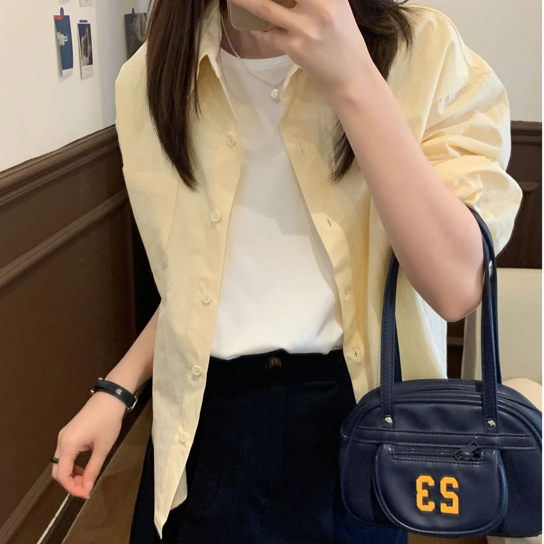 【Niche Young】  时尚休闲百搭复古小众气质衬衫 CX20140