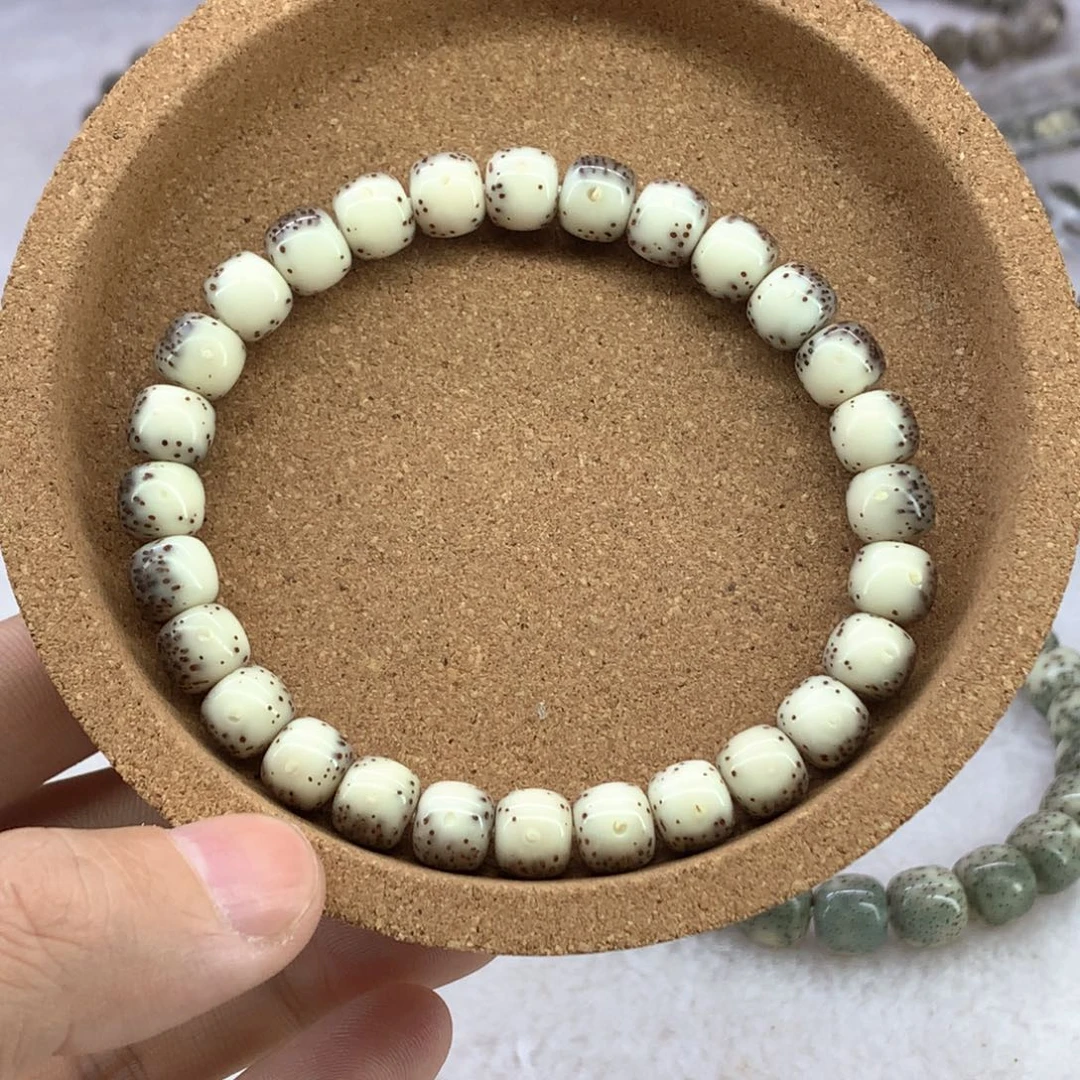 星月菩提手串D***Y星月菩提半壁8*7同枝玉化