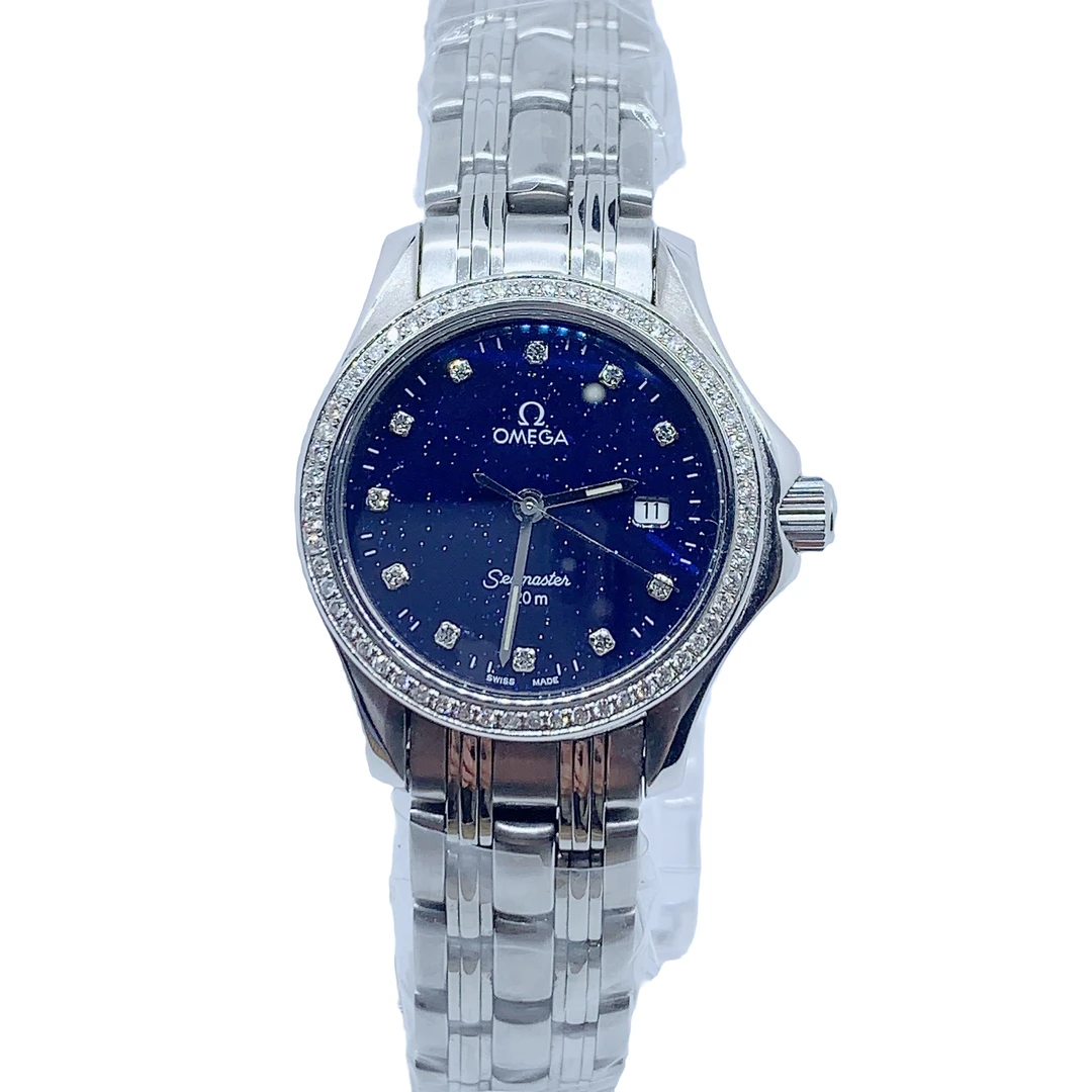 95新 Omega/欧米茄 70020/海马系列/女士石英腕表/26盘/后钻盘