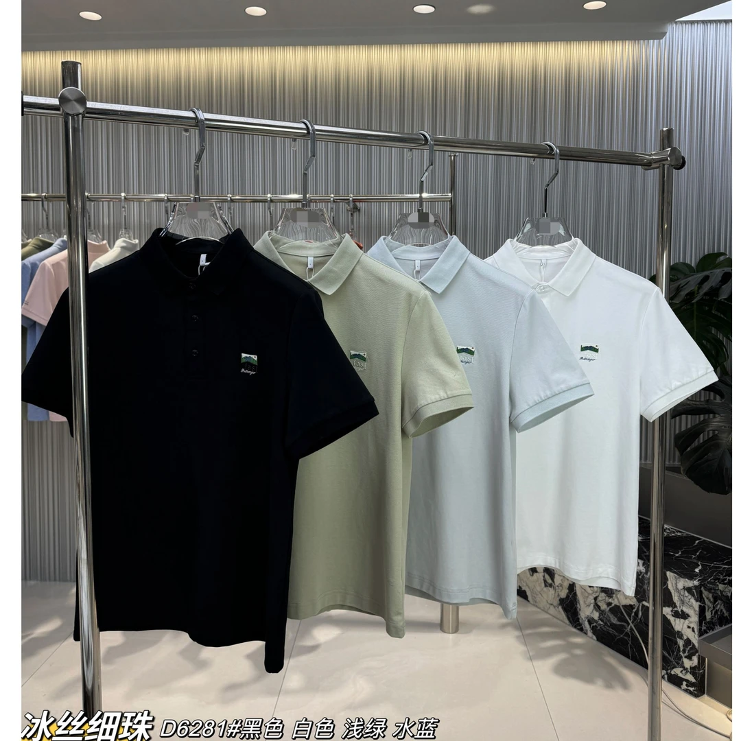 2025新款冰丝索罗娜高品质刺绣短袖polo衫男士夏季休闲上衣D6281