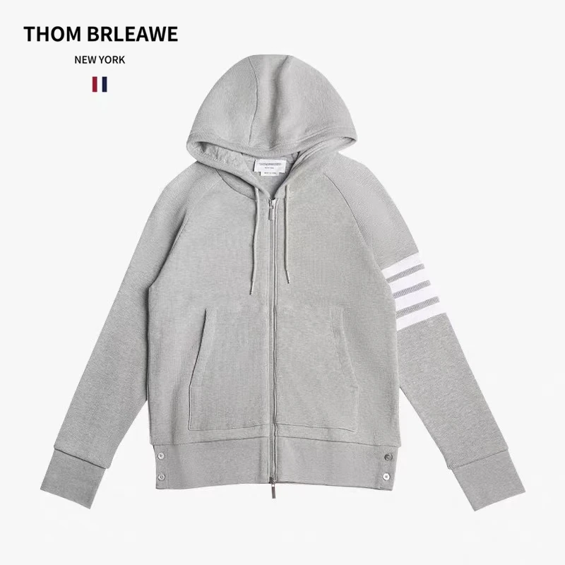 TB【官方正品】汤姆布郎THOM BRLEAWE华夫格连帽开衫休闲卫衣外套