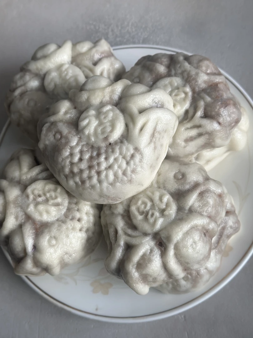 山东纸皮豆沙包薄皮豌绿豆饼糕点老式手工馒头早餐