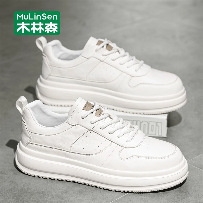 木林森小白鞋男2025秋季新款青少年潮流百搭休闲板鞋校园运动男鞋