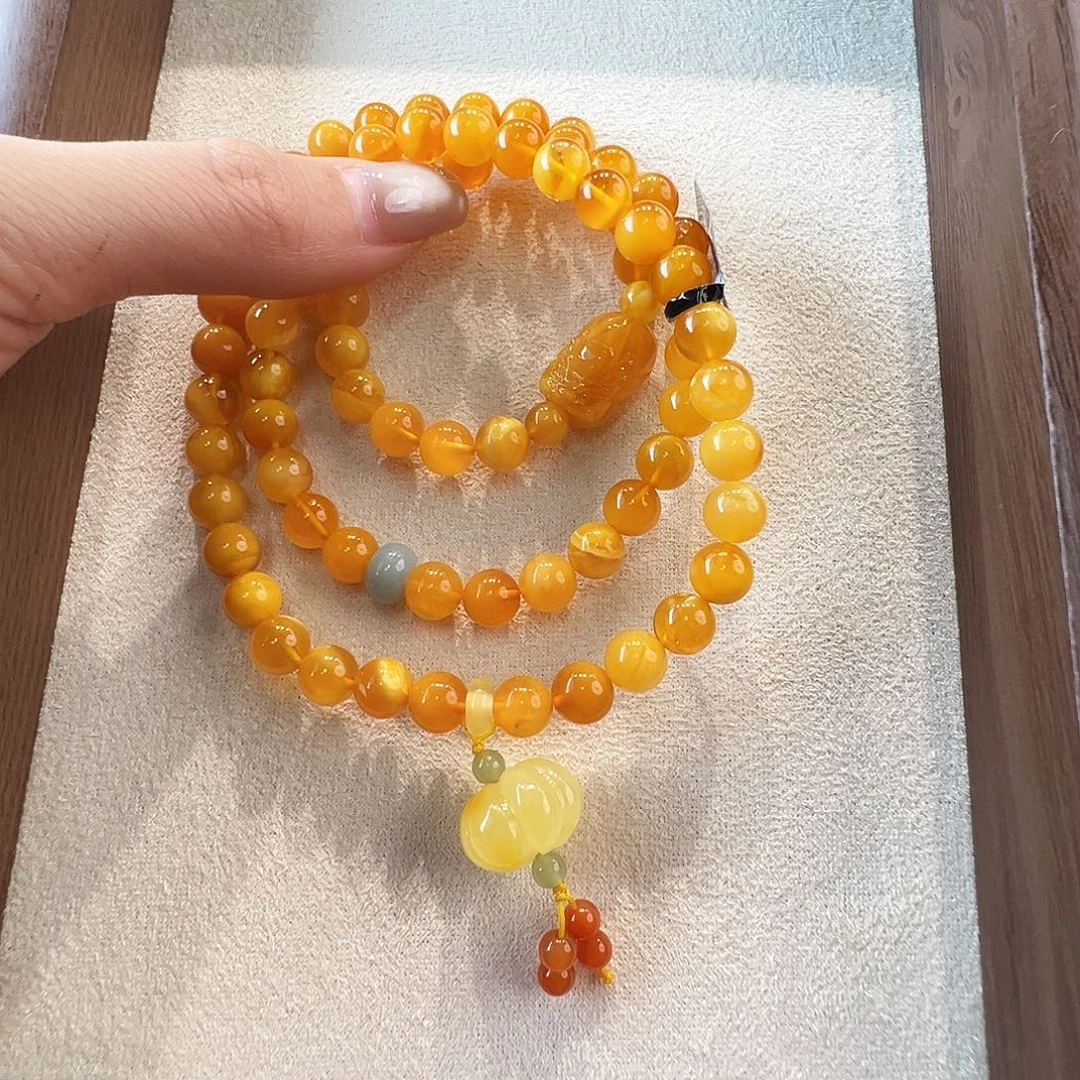 蜜蜡未镶嵌手链蜜蜡7.4mm