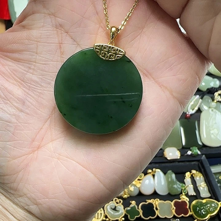 吊坠(赠链)银S925镶嵌和田玉