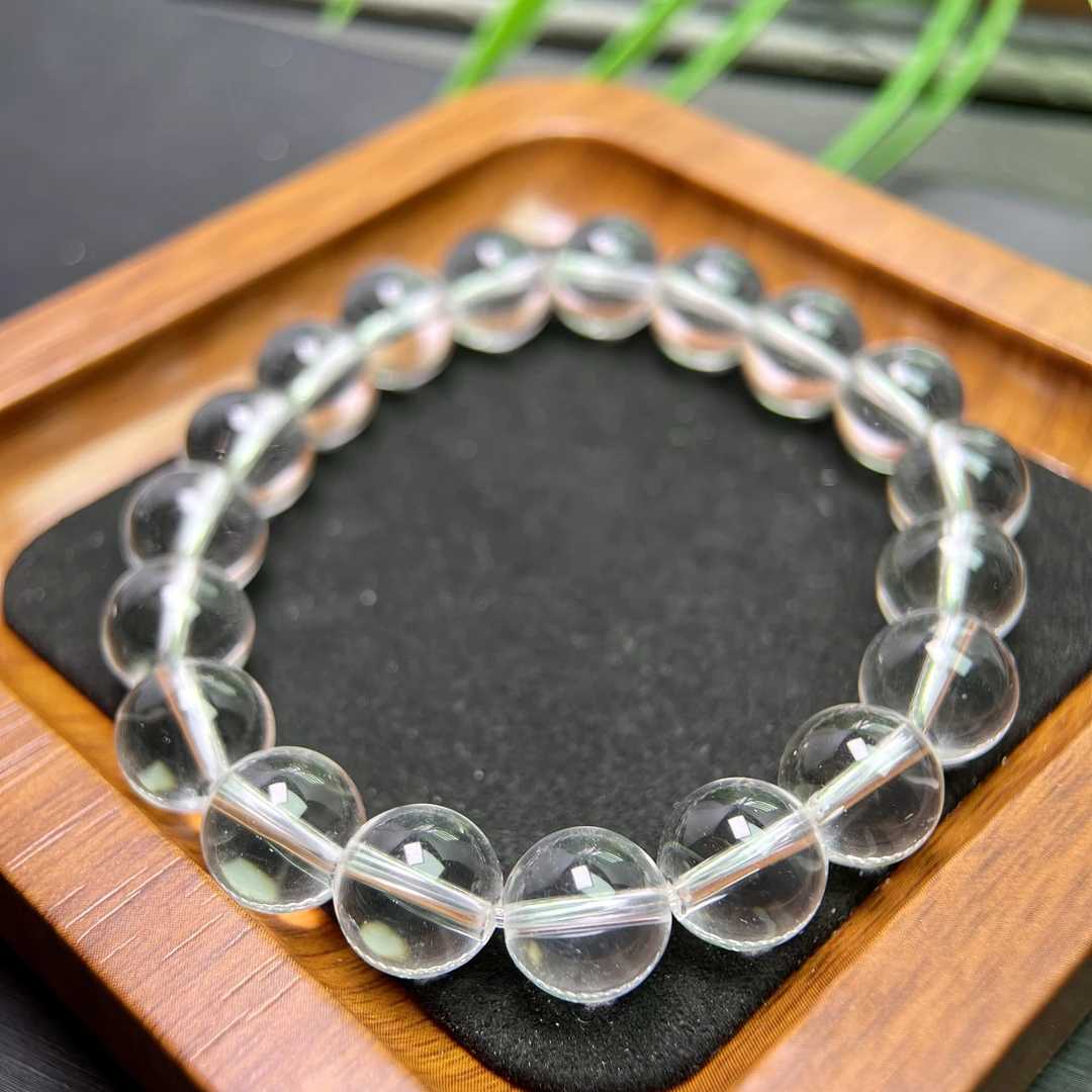 Ⅳ透体白水晶圆珠单圈手串9-20mm+合集 FX-5670