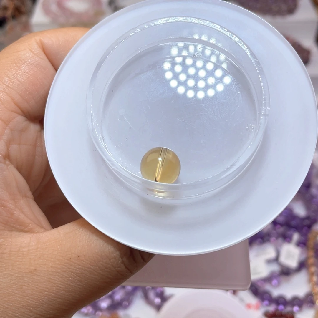 水晶珠宝半成品未镶嵌黄水晶单珠11mm