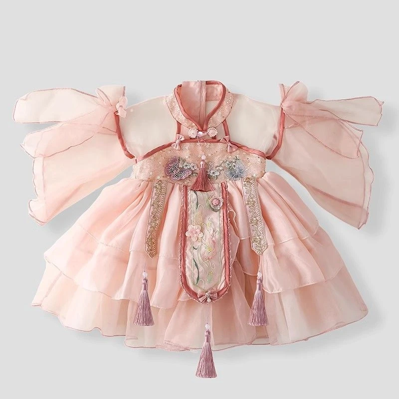 洛丽塔公主裙女童汉服连衣裙夏季2025新款儿童国风裙子女宝新中式