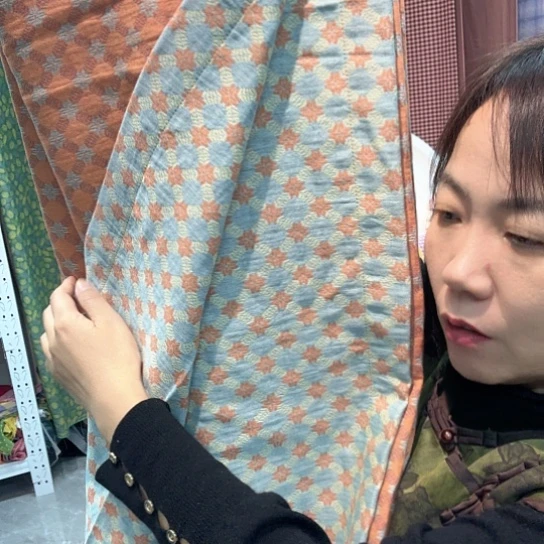 棉棉橘灰格宽边床单