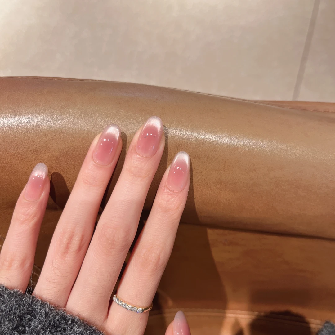 【甜心奶泡】小末汀显白美甲微笑猫眼腮红气质简约温柔穿戴甲