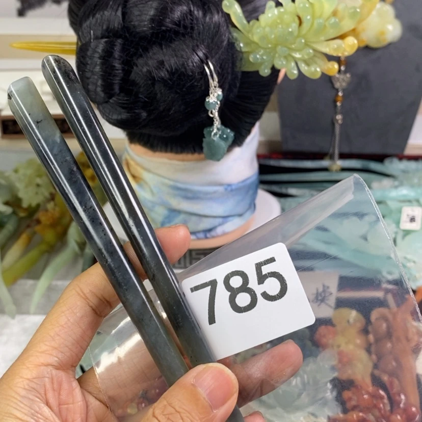 【闪购商品】岫玉发饰未镶嵌蓝*