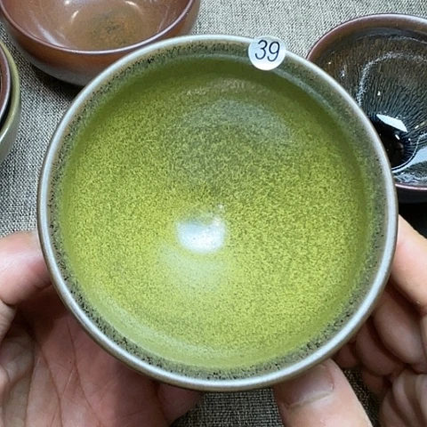 茶盏周*儿龙窑柴烧茶叶末束口器型9.3口径