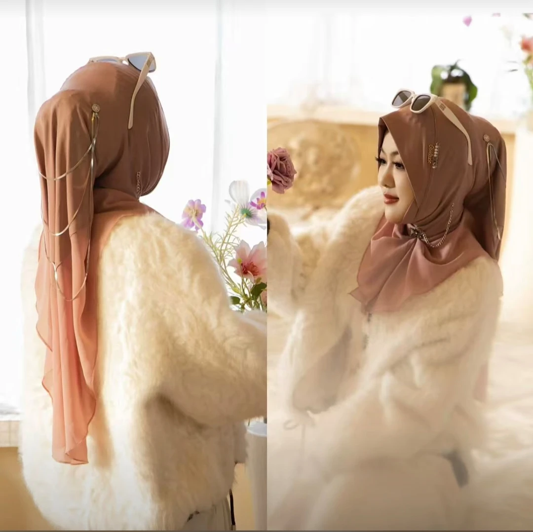 【铁哥】蛇骨链设计燕尾套头纱巾