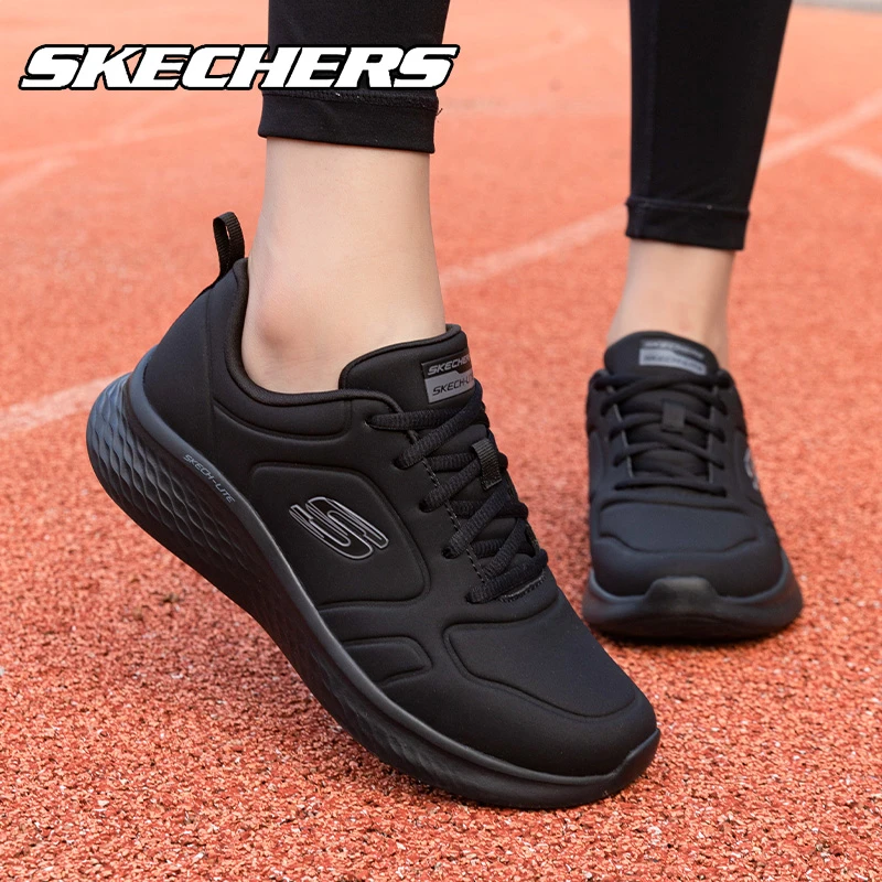 SKECHERS/斯凯奇女鞋冬季跑步鞋运动鞋皮面鞋防水百搭防滑休闲鞋