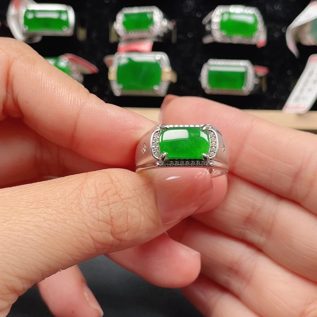 翡翠银S925镶嵌戒指编号2605没运费险