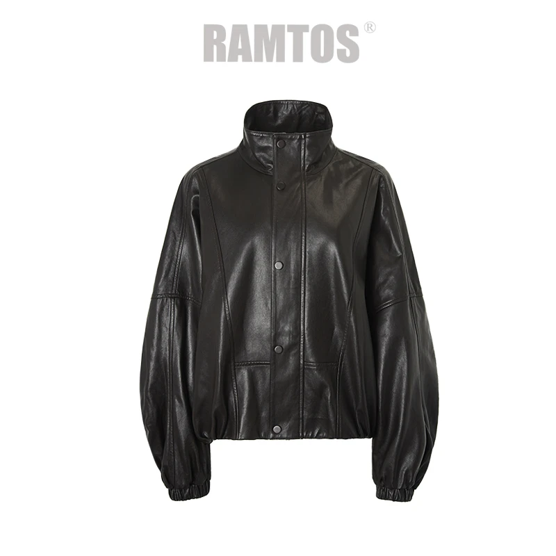 未使用 RAMTOS Row风柔雾光感羊皮夹克外套秋季女TP033321