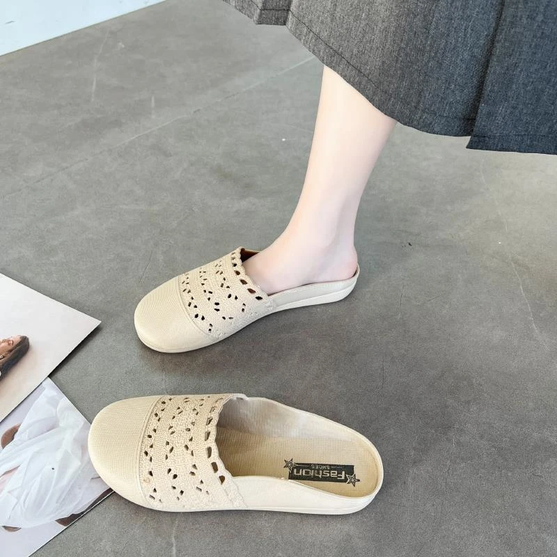 包头半拖鞋女夏季外穿2025年新款网红软底仙女风凉拖休闲百搭单鞋