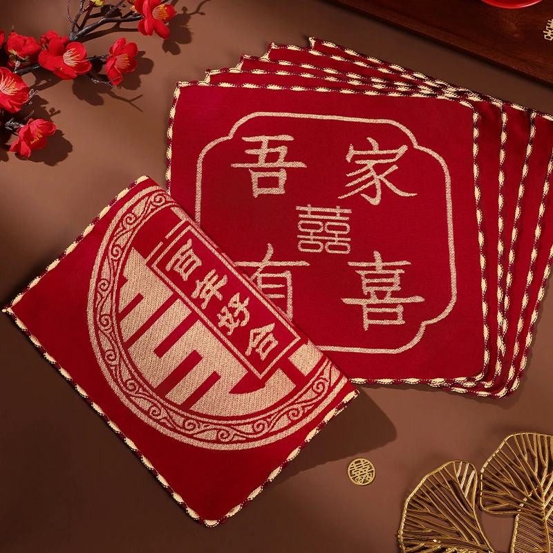 结婚手绢手帕红色中式小喜帕女方新娘家陪嫁用品大全婚庆换喜方巾