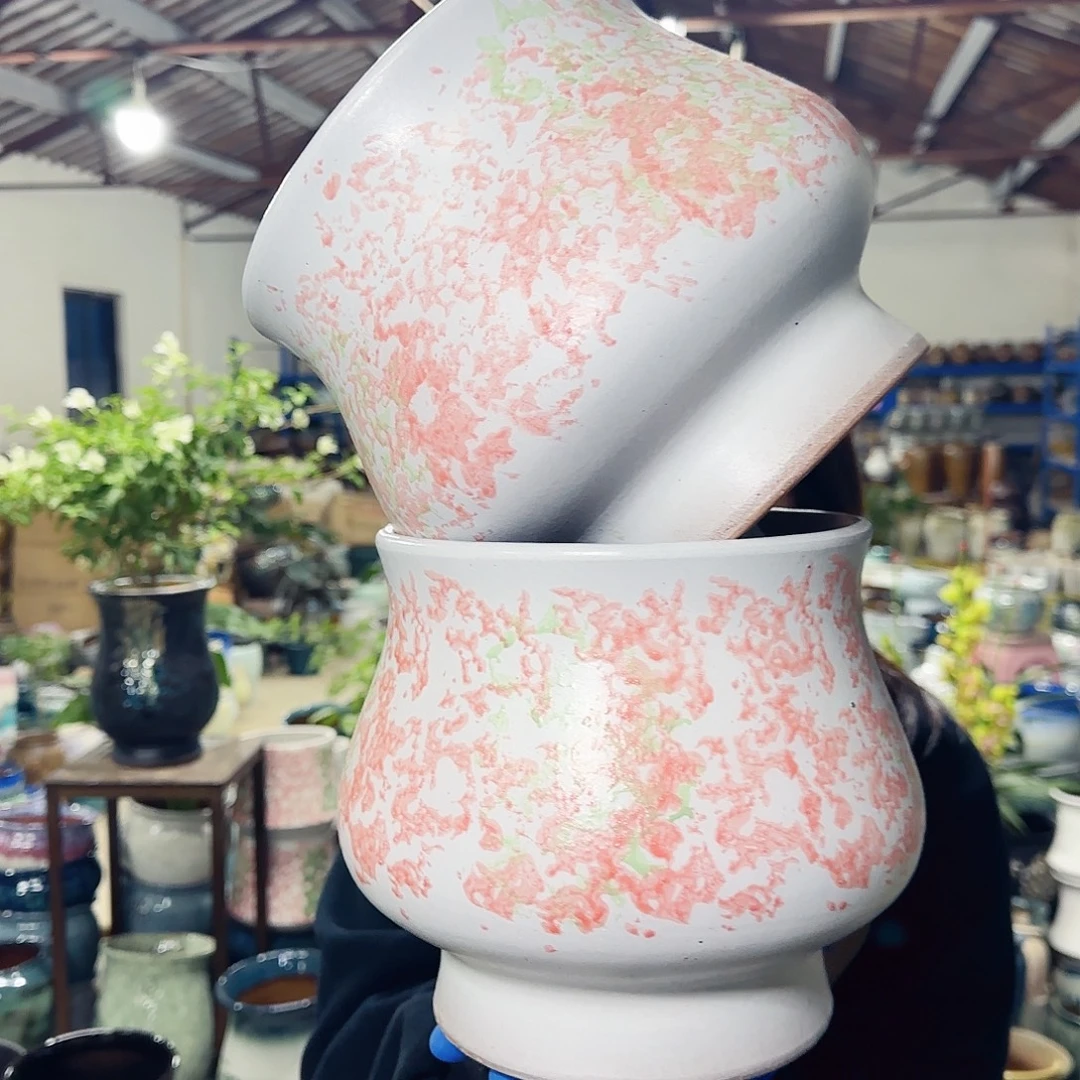 紫砂花盆高20口19