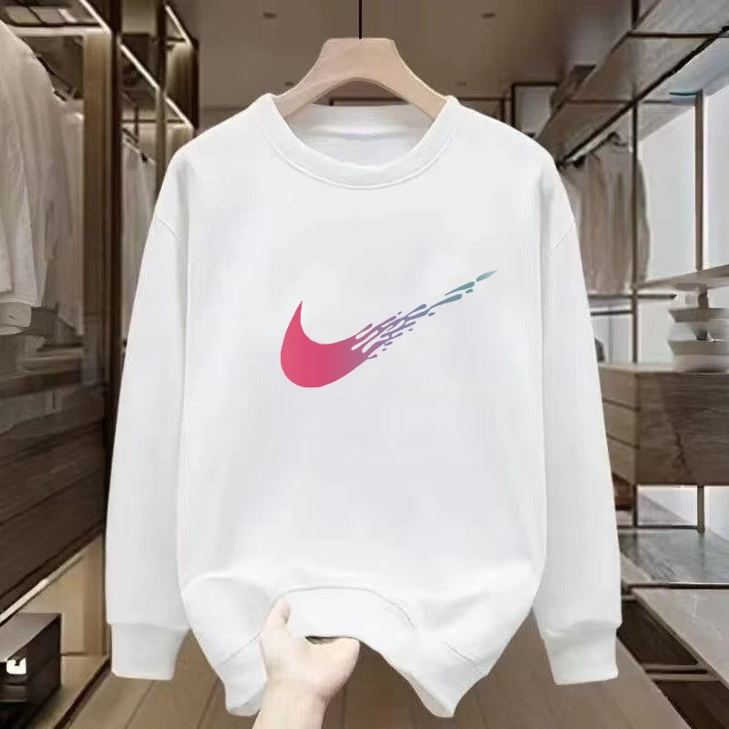 春秋卫衣圆领印花男女同款长袖潮流运动情侣休闲百搭上衣套头