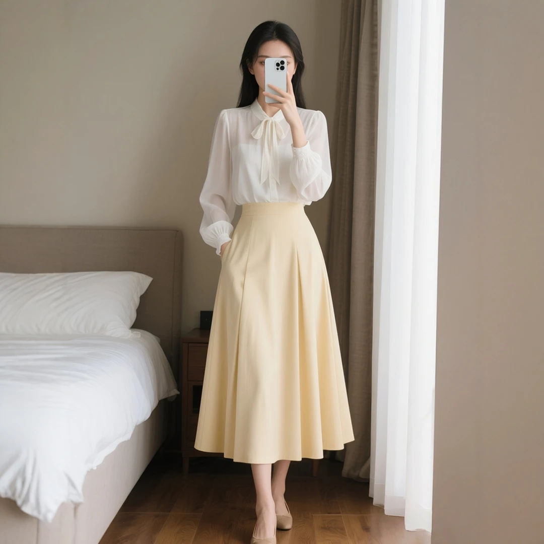 秋季新款女装时尚气质温柔系显瘦两件套装半身裙子女士减龄轻熟风