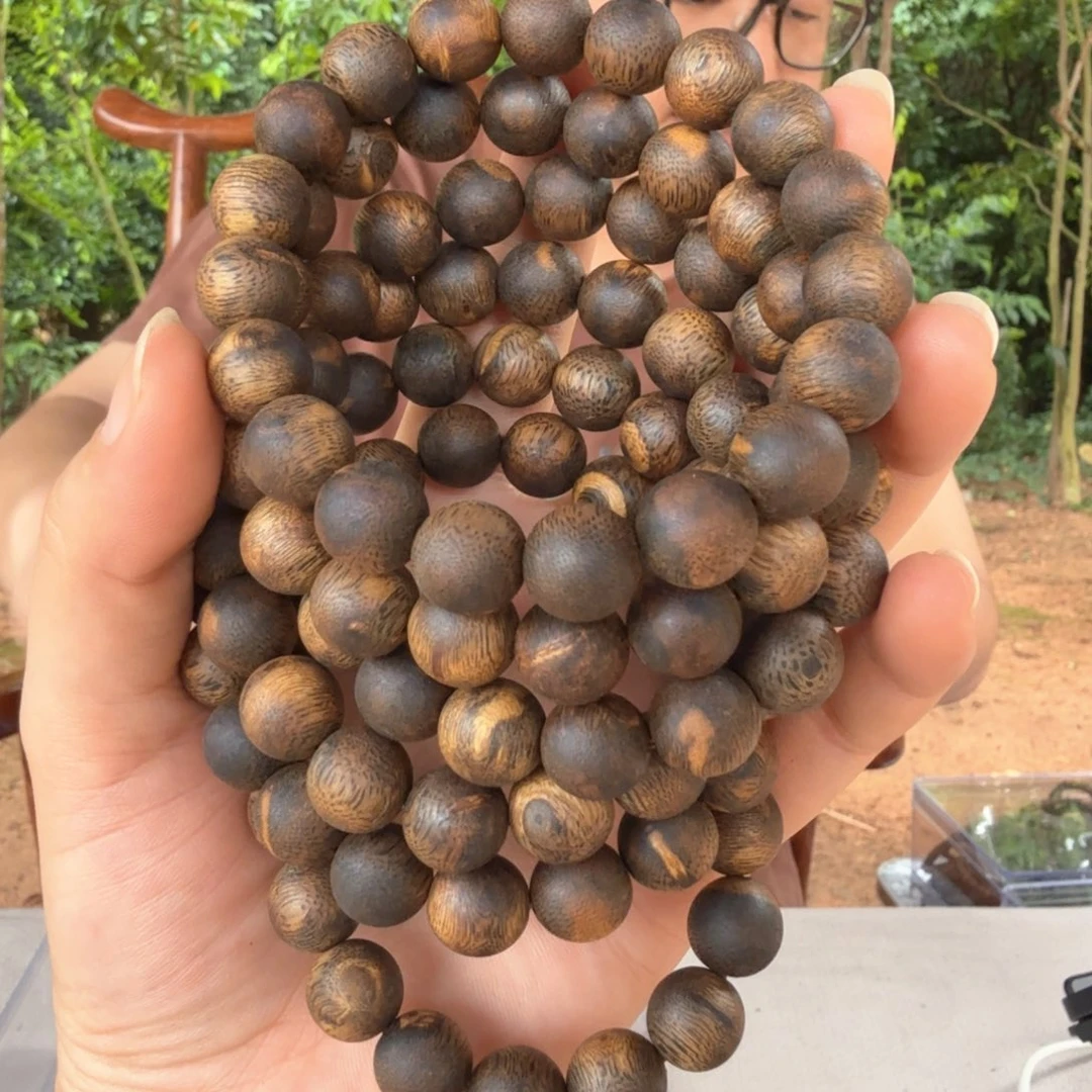 沉香沉香碎屑紫棋圆珠单圈11*12 多样性发一