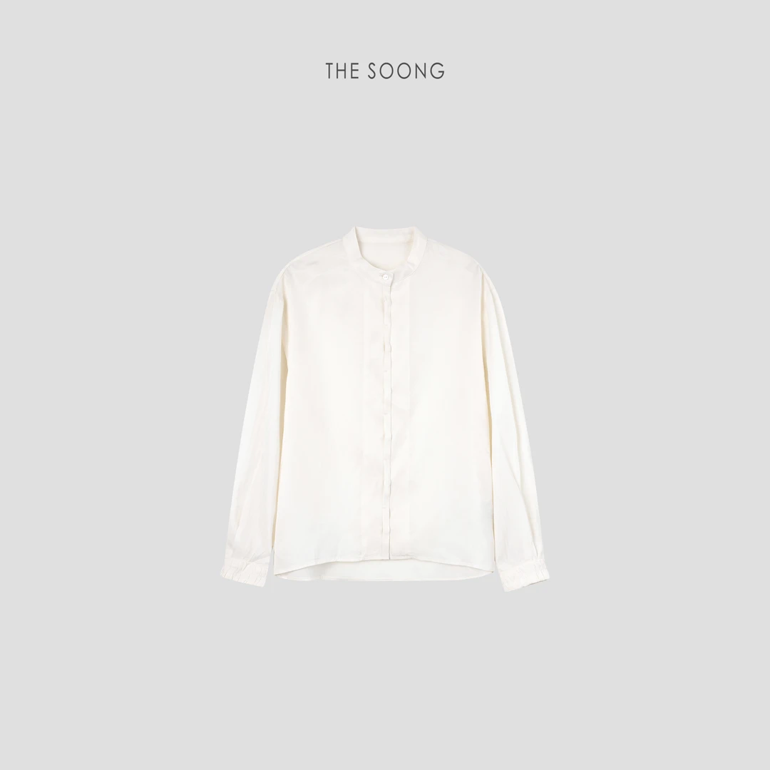 THESOONG|"巴黎风情"天然亚麻吸湿妙感暗扣立领衬衫外套HZCS6165