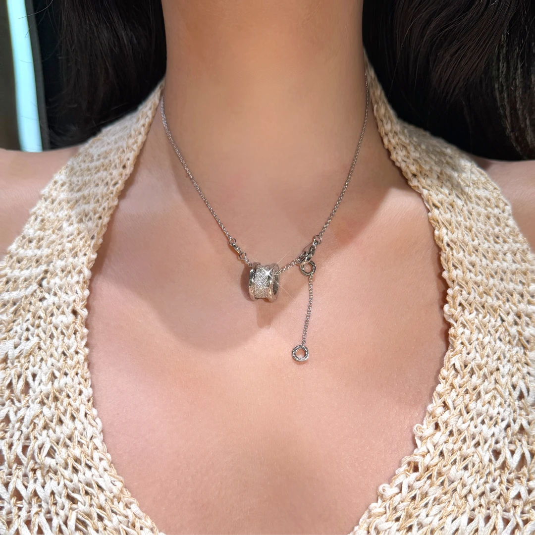 QANNA【满钻大蛮腰】【大钻重金版】设计款奢华时尚网红钻石项链AY