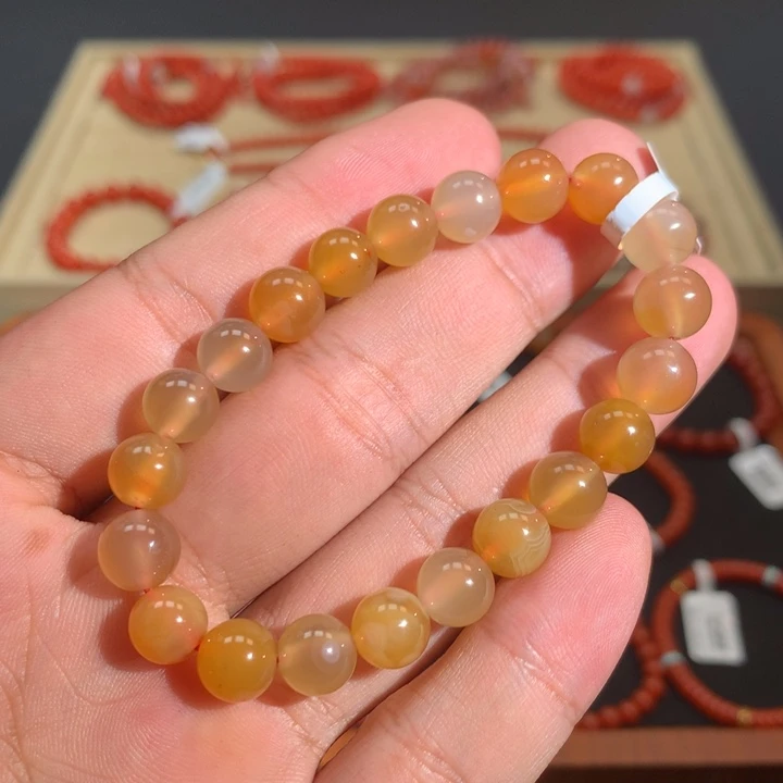 玛瑙/玉髓未镶嵌单圈8mm➕鸡油黄