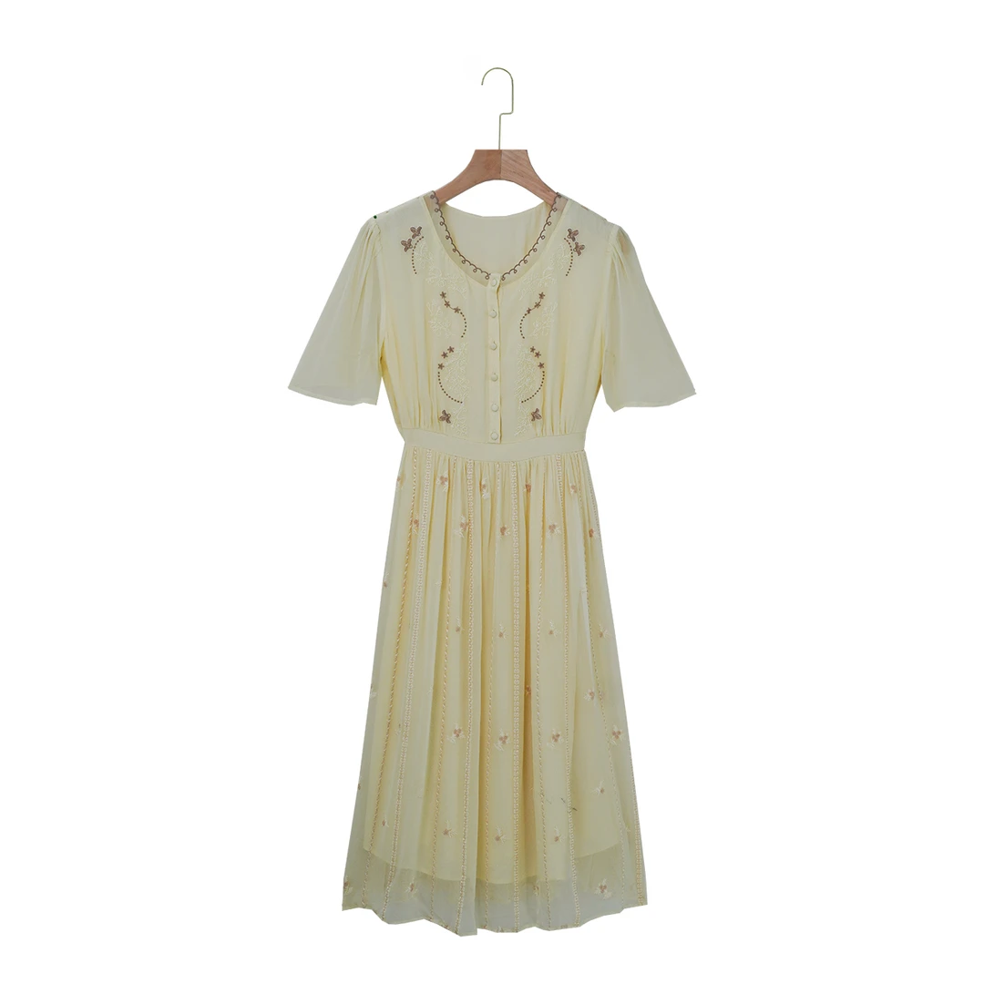 （西西专属）2025新款简约百搭桑蚕丝连衣裙697175