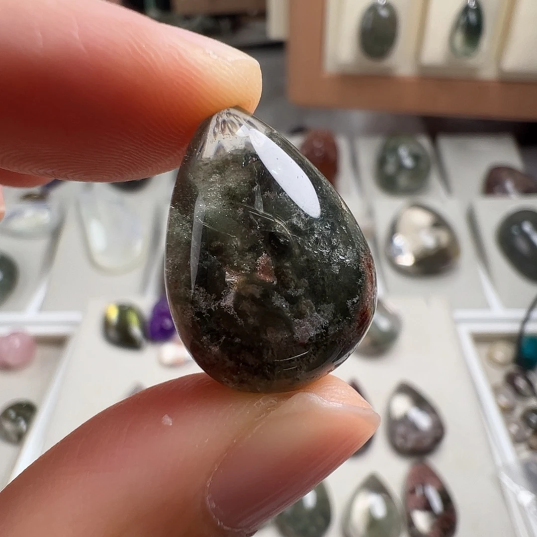 兰***师银S925镶嵌水晶颈饰天然幽灵水晶