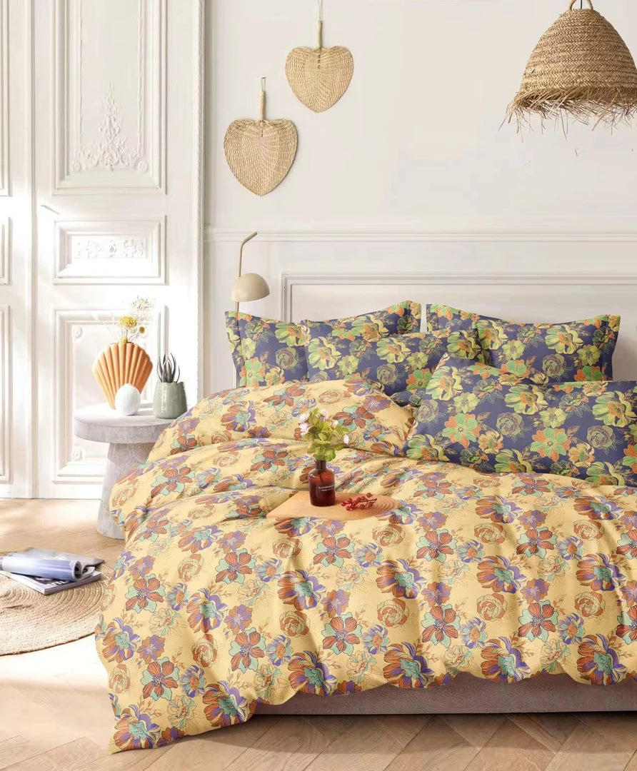 【工厂直销】100%柔舒棉单人床单亲肤高密斜纹活性印花不褪色可机洗