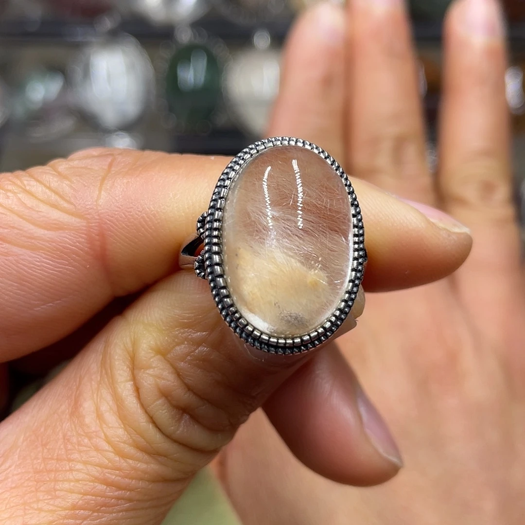 【闪购商品】水晶珠宝半成品银S925镶嵌戒指