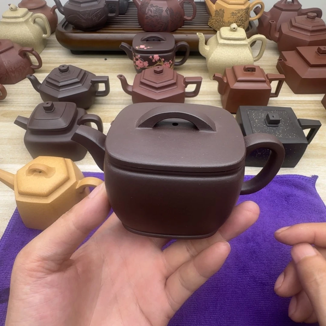 紫泥壶半手工。紫泥。四方汉瓦180毫升