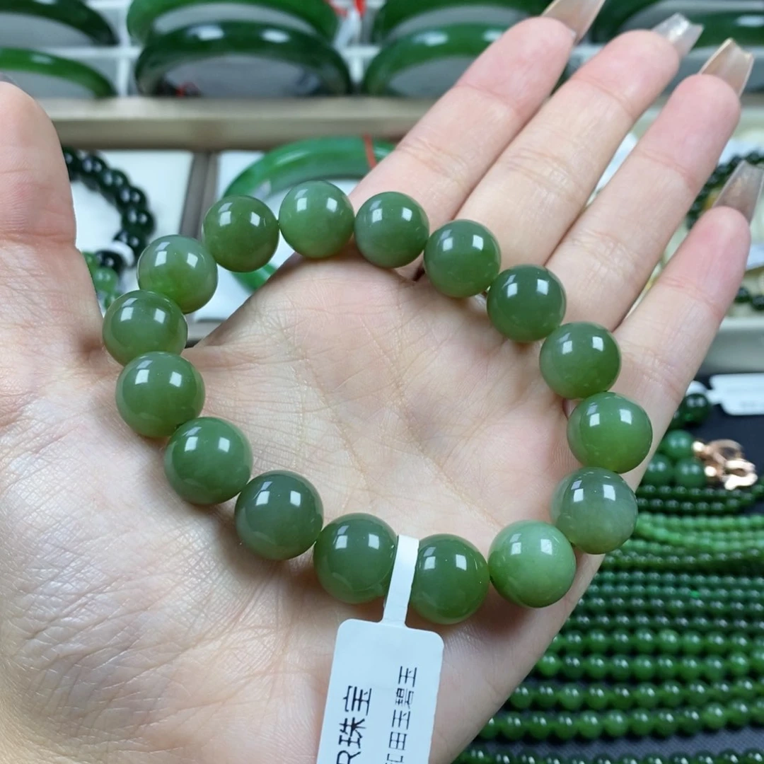 和田玉（碧玉）手串未镶嵌13