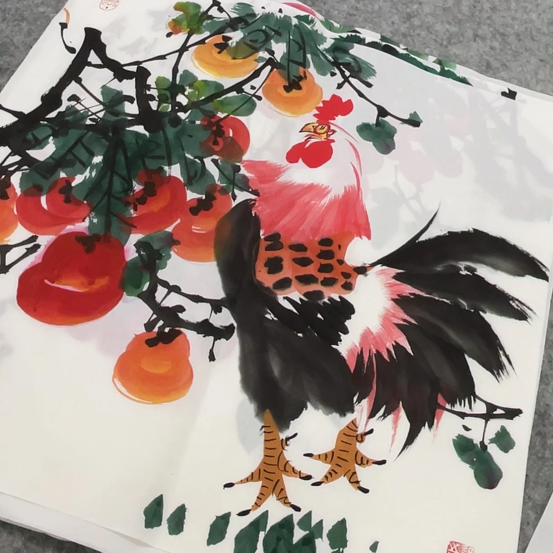 国画纯手绘的花鸟山水