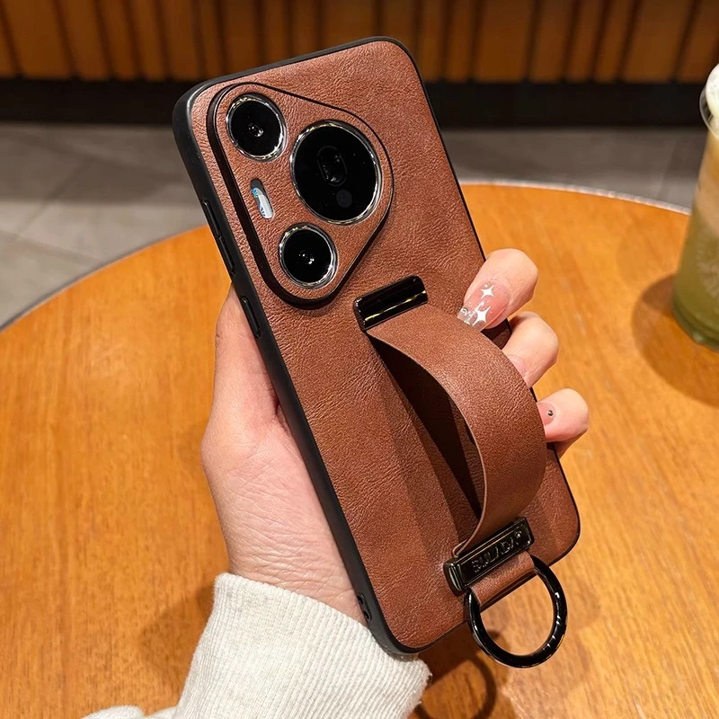 适用华为Pura70手机壳P70Pro保护套男女新款腕带支架全包防摔高档