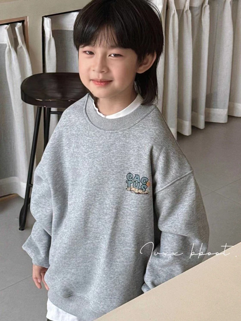 34139冬季新款男女童卫衣圆领简约款