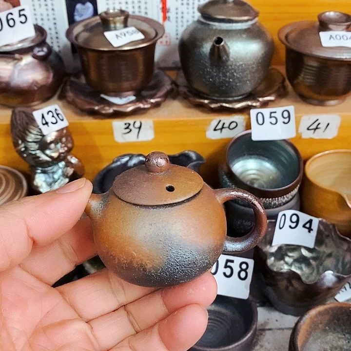 紫砂茶杯柴烧纯手工小小壶