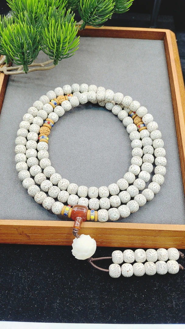 22号链接，星月菩提脱脂白10*9复古搭配饰月留白星均匀精挑高密度